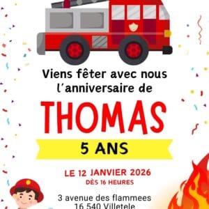 Invitation Pompier 3