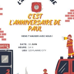Invitation Pompier 1